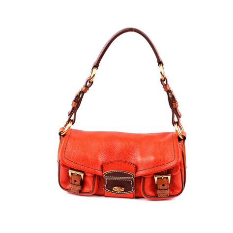 prada orange leather purse|authentic prada leather handbags.